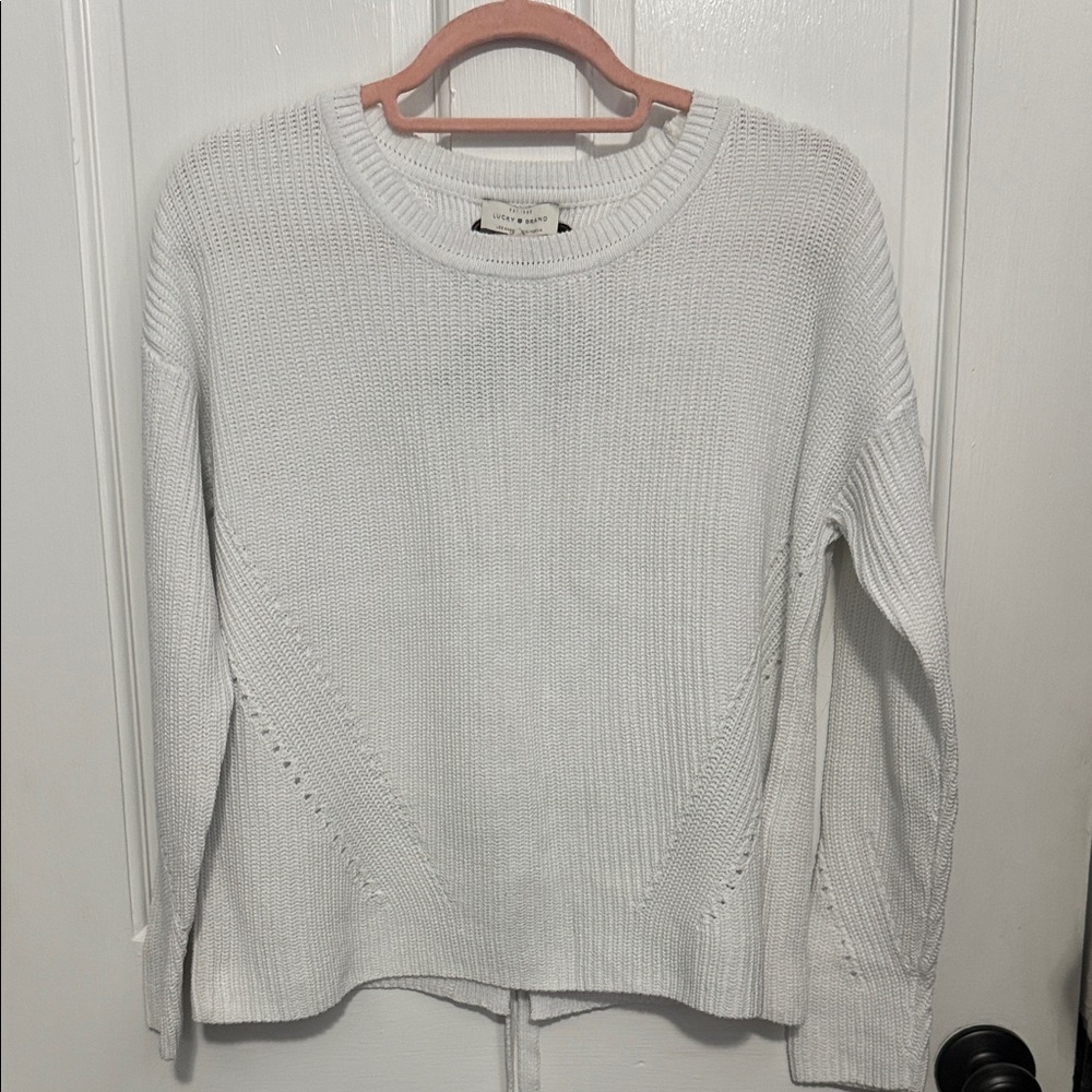 Lucky Brand Women's Cream Crew Neck Sweater